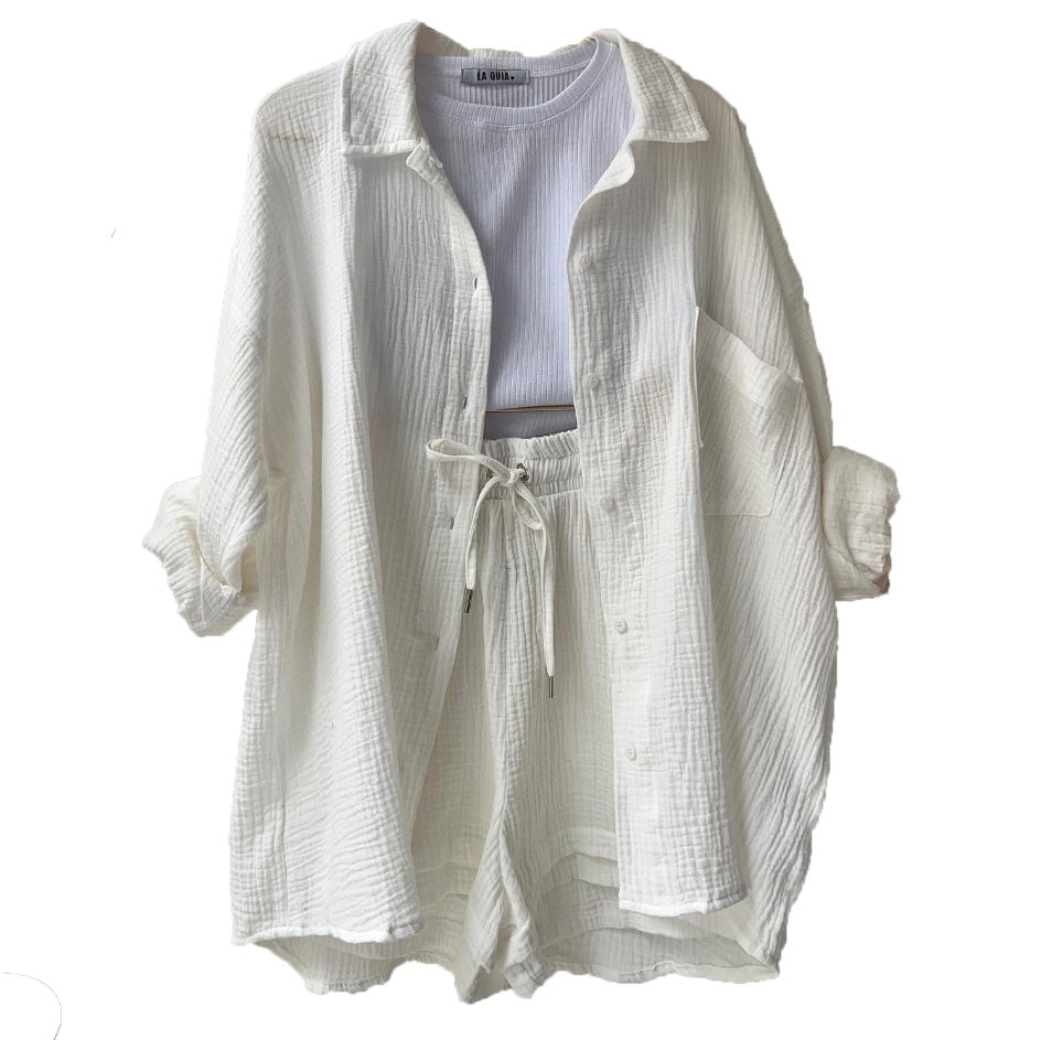 Ensemble Chemise & Short Texturé