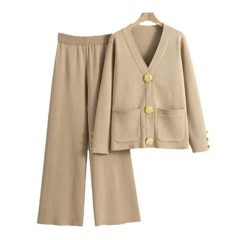 Ensemble Chic à Boutons Dorés
