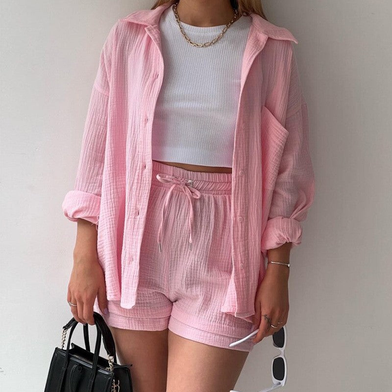 Ensemble Chemise & Short Texturé