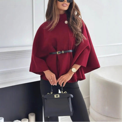 Veste cape élégante ceinturée