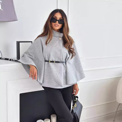 Veste cape élégante ceinturée