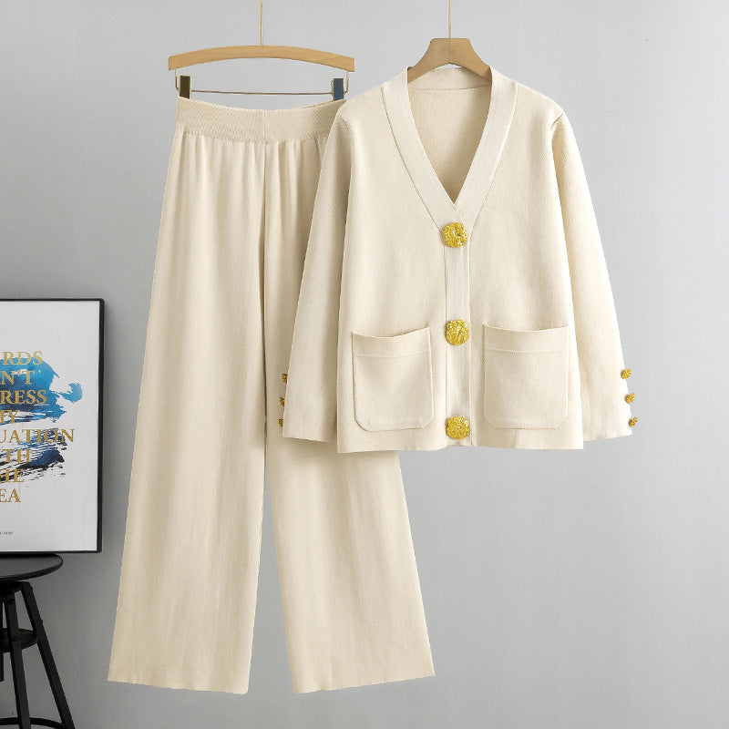 Ensemble Chic à Boutons Dorés