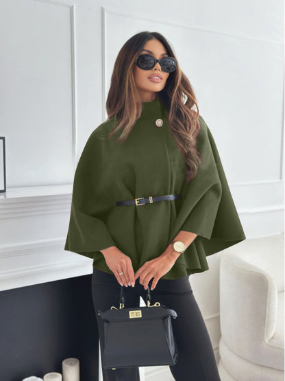 Veste cape élégante ceinturée