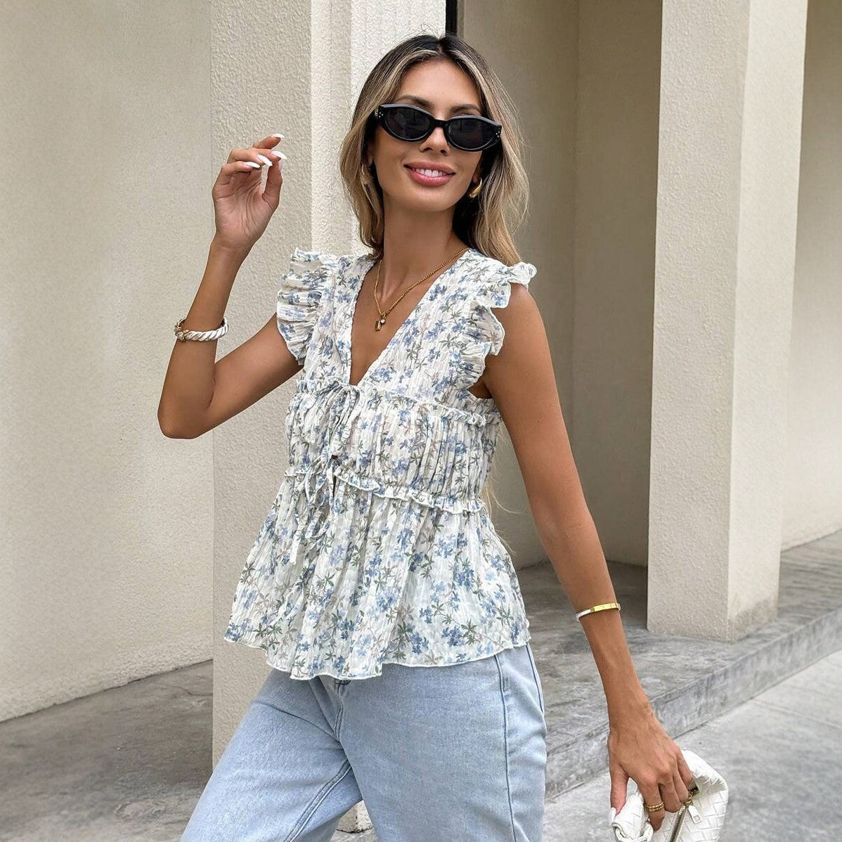 Blouse Fleurie en Mousseline