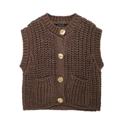 Gilet maille épaisse boutonné