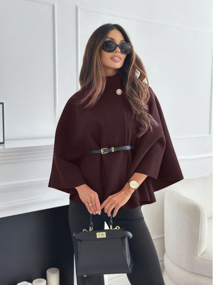 Veste cape élégante ceinturée