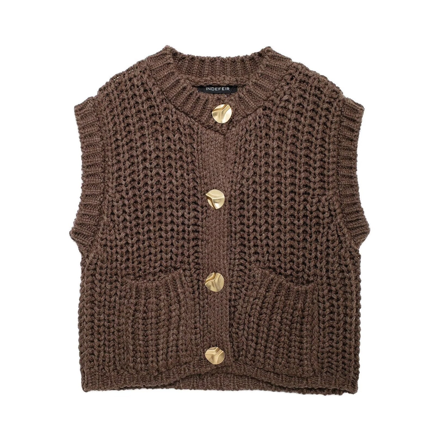 Gilet maille épaisse boutonné