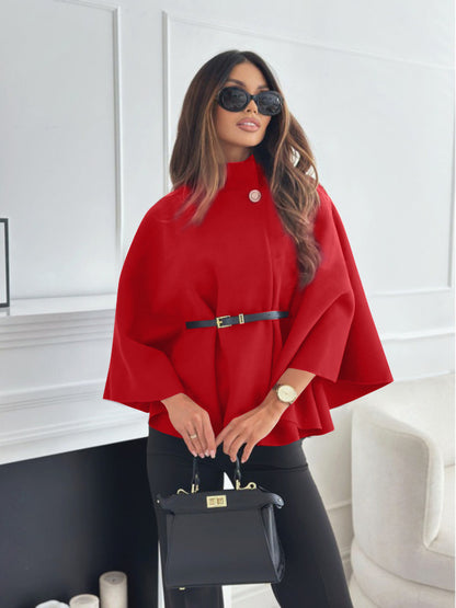 Veste cape élégante ceinturée