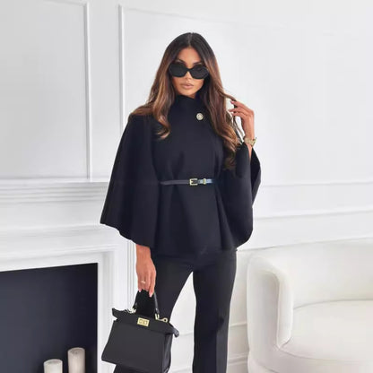 Veste cape élégante ceinturée