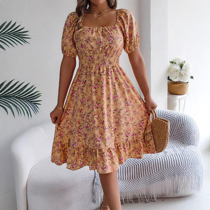 Robe Fleurie Épaules Dénudée