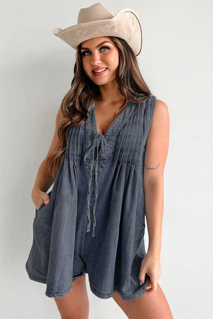 Combishort Denim Sans Manches