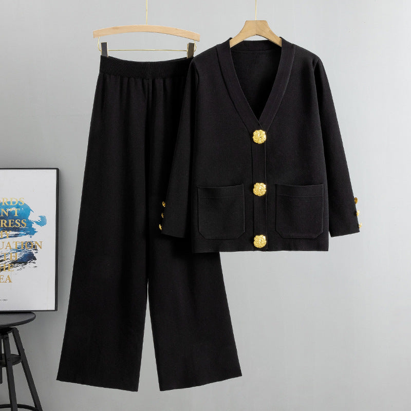 Ensemble Chic à Boutons Dorés