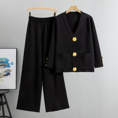 Ensemble Chic à Boutons Dorés