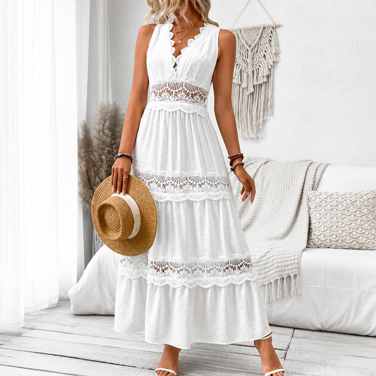 Robe Longue Bohème en Dentelle