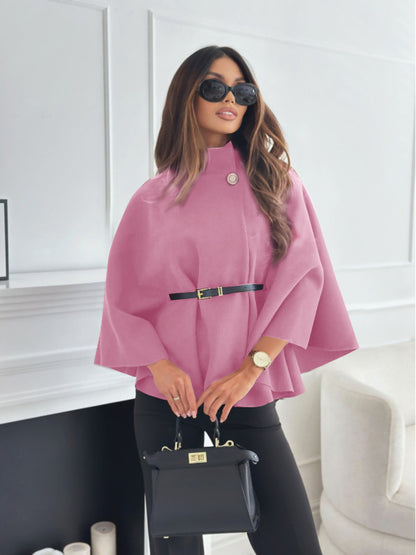 Veste cape élégante ceinturée