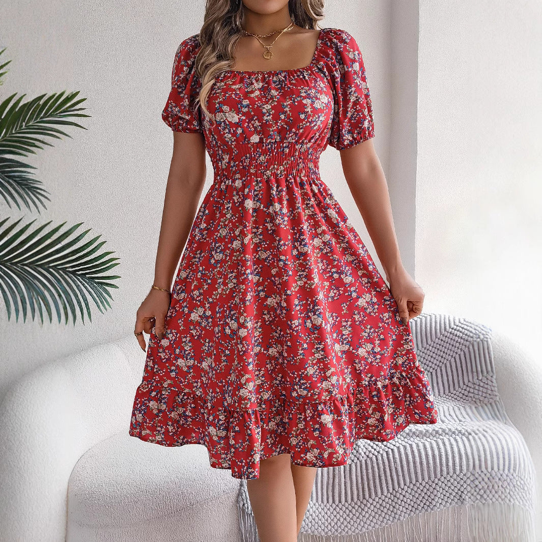Robe Fleurie Épaules Dénudée