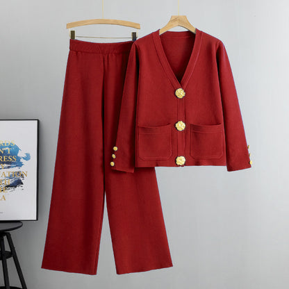 Ensemble Chic à Boutons Dorés