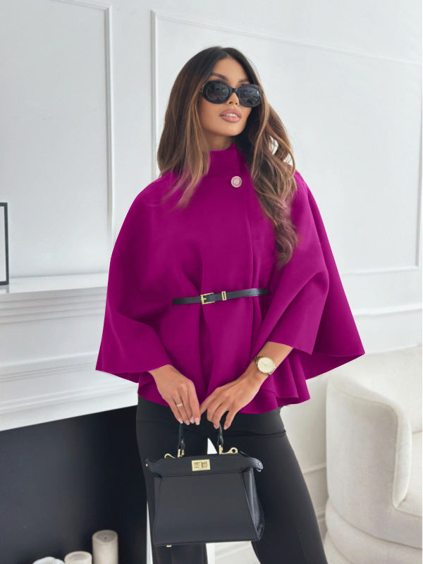 Veste cape élégante ceinturée